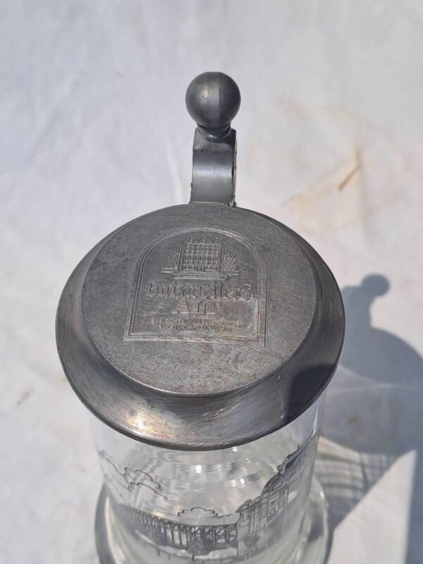 แก้วเบียร์ ฝาดีบุก งานวินเทจออริจินัล - Image 2