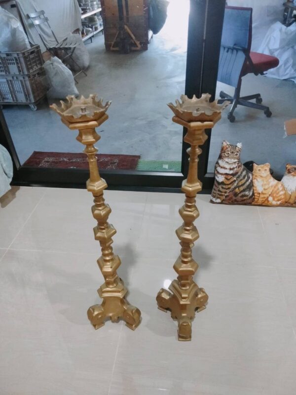 เชิงเทียนใหญ่  ทองเหลืองสูง 80ซม.