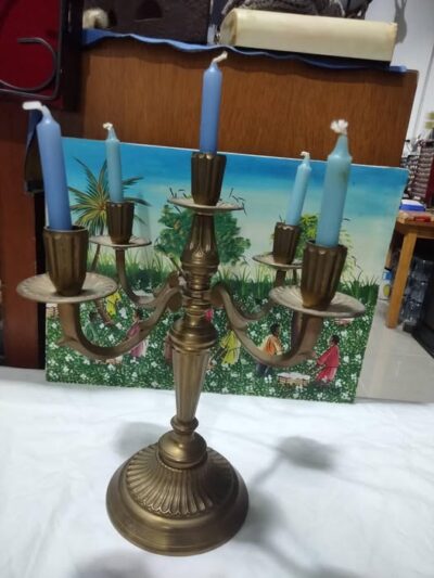 เชิงเทียนทองเหลือง 5 ช่อ